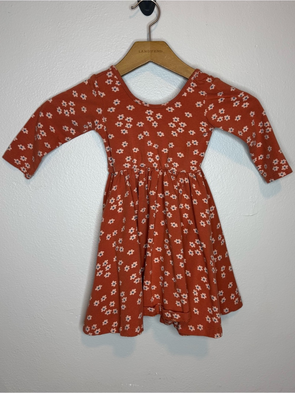 Alice + Ames Girls Kids Dress Classic Twirl Ballet Dress Floral Rust Orange